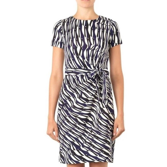Diane Von Furstenberg Glass Weave Silk Purple Slip On Zoe Dress Size 12 - Picture 1 of 11